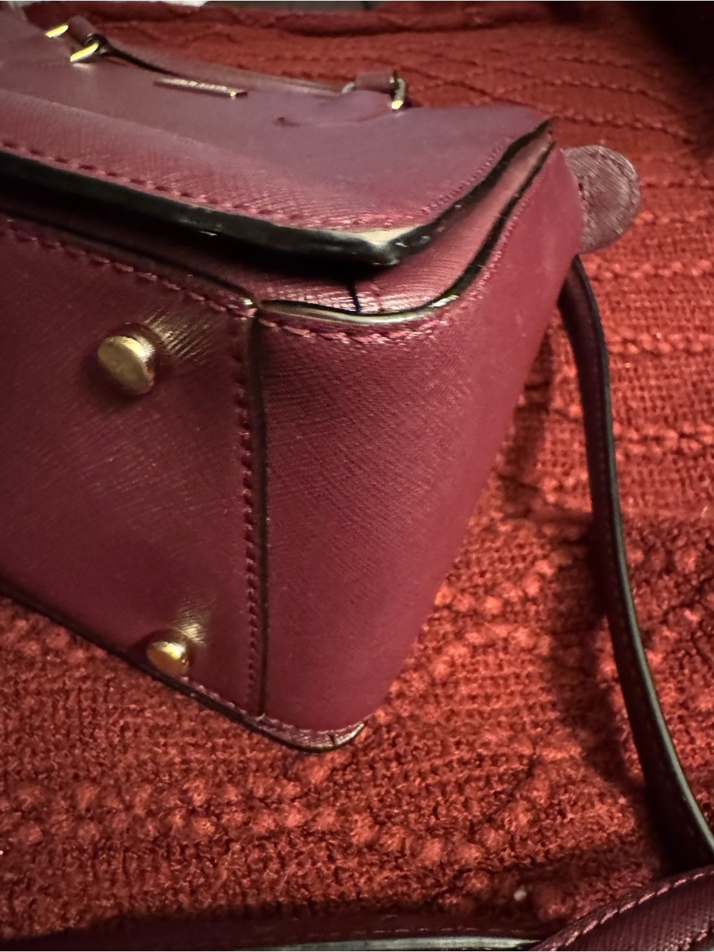 Kate Spade New York Plum Saffiano Leather Tote with Matching Card Holder - Picture 7 of 13